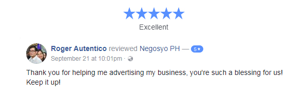 Thank you for helping me advertising my business. you're such a blessing to us. Keep it up!
